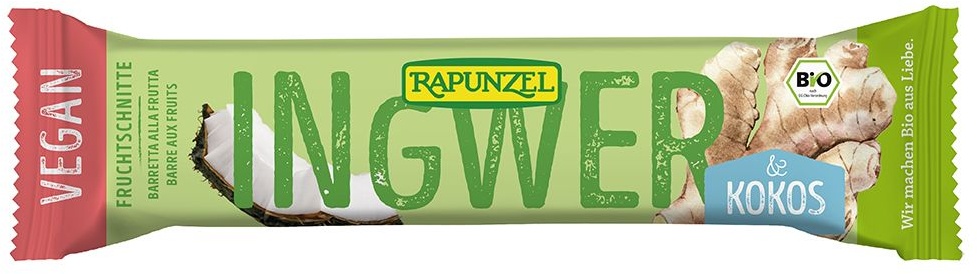 RAPUNZEL Barre énergétique Coco-Gingembre Bio 40 g Barre