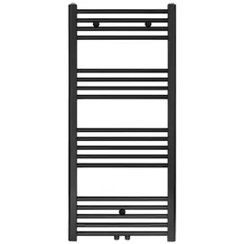 Belrad Badheizkörper 1200 x 500 mm 537 W schwarz matt Mittelventil