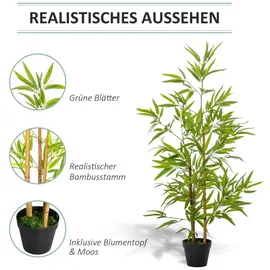 Outsunny Künstlicher Bambus-Ø15,5 x 120H cm-Grün | Gr.: onesize