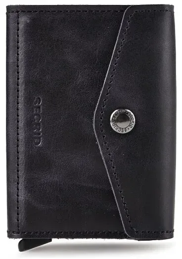 Secrid Enveloppe Geldbörse RFID Schutz Leder 10 cm  schwarz