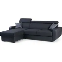 MOEBLO Ecksofa PEDRO – Universelle Ottomane, Couch für Wohnzimmer, Schlafsofa Sofagarnitur Sofa Eckcouch L-Form Wohnlandschaft, mit Bettkasten u... - Schwarz