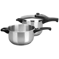 Lacor Schnellkochtopfset TEMPO 18/10 Edelstahl geeignet für Induktion 4 und 6 L