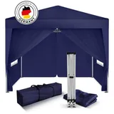 Kronenburg Handel Faltpavillon 2 x 2 m inkl. 4 Seitenteile Blau