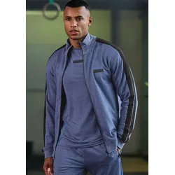 Sweatjacke, mit seitlichen Streifen und Taschen, Gr. XXL (60/62), blau, , 76042233-XXL