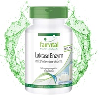 Fairvital | Lactase Tabletten - Vegetarisch - 4500 FCC pro Tablette - bei Laktoseintoleranz - mit Pfefferminz-Aroma - 90 Kautabletten