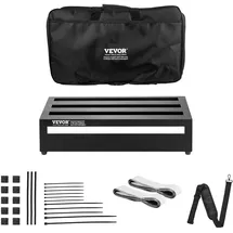 Vevor Pedalboard für Gitarre, 508 x 280 mm, Aluminiumlegierung, 1 kg, Pedalboard für Gitarreneffekte, mit Tragetasche, Klettverschluss, Rollstreifen, bietet Platz für 10–12 Gitarrenpedale