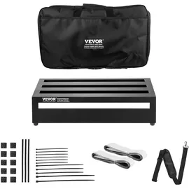 Vevor Pedalboard für Gitarre, 508 x 280 mm, Aluminiumlegierung, 1 kg, Pedalboard für Gitarreneffekte, mit Tragetasche, Klettverschluss, Rollstreifen, bietet Platz für 10–12 Gitarrenpedale