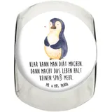 Mr. & Mrs. Panda Bonbonglas Pinguin Diät L 870ml - Geschenk, Vorratsdose, Aufbewahrungsdose, Bierbauch, Küchenbehälter, Abspecken, kugelrund,