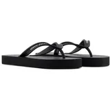 Giorgio Armani Armani Exchange Damen Cooper, Essential, Printed Logo Flip-Flop, Black+ op. White, 39 EU