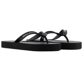 Giorgio Armani Armani Exchange Damen Cooper, Essential, Printed Logo Flip-Flop, Black+ op. White, 39 EU