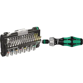 Wera 05073220001 Tool-Check 1 SB, Kompakt Werkzeug Satz, 38-teilig & Ratschenschraubendreher 816 RA, 1/4 Zoll x 142.0 mm, 05051461001