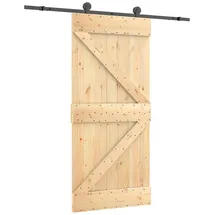 vidaXL Schiebetür rechts 95 x 210 cm Braun/Schwarz