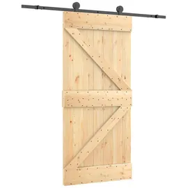 vidaXL Schiebetür rechts 95 x 210 cm Braun/Schwarz