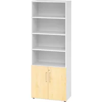 bümö Kombischrank 80 x 42 x 215,6 cm Weiß/Ahorn