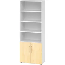 bümö Kombischrank 80 x 42 x 215,6 cm Weiß/Ahorn