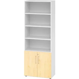 bümö Kombischrank 80 x 42 x 215,6 cm Weiß/Ahorn