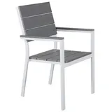 VCM ebuy24 Gartenstuhl stapelbar Weiß grau.