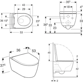 Geberit iCon Set Wand-WC mit WC-Sitz Weiß