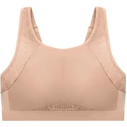 GLAMORISE Atmungsaktiver Mesh-Sport-BH - Haut Unterwäsche   Damen 