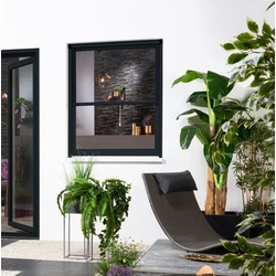 hecht international Insektenschutz-Fensterrahmen SMART, 160×160 cm, kürzbar grau
