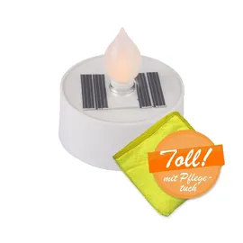 bmf-versand Solarleuchte Garten 3er Set Teelicht Solarlampe Außen Feuer Effekt Solar