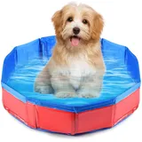 Faltbar Hundepool,Hundepool Schwimmbad für Hunde und Katzen,PVC rutschfeste Schwimmbecken,Tragbare Planschbecken für Haustier,Hunde Sommer Pool,für Kleine Haustier Hund Katze