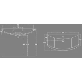 a&n&a aQualine ZERO Einbauwaschbecken 97 x 51 cm
