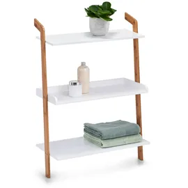 Zeller Leiterregal Bamboo 60 x 30 cm Weiß
