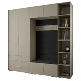 ABIKS MÖBEL Kompaktgarderobe INOVA 1 SATZ 10 Möbelset, Garderobe mit Kleiderstange und Regalen