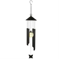 StarTrading LED Solar Windspiel Schmetterling beleuchtete Kugel Lichtsensor