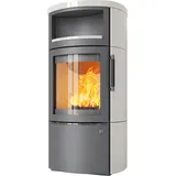 Kaminofen Hark 44-5.1 GT ECOplus 8 kW - Ofenkacheln: creme-weiß - Korpus: titan