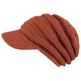 dy_mode Schirmmütze Damen Strickmütze Herren Schirmmütze Gestrickt Winter Mütze mit Schirm fester Schirm orange Kopfumfang 56-59cm