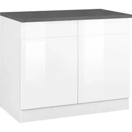 kochstation Unterschrank KOCHSTATION KS-Virginia 100 x 60 x 85 cm Weiß