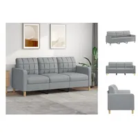 vidaXL 3-Sitzer-Sofa Hellgrau 180 cm Stoff