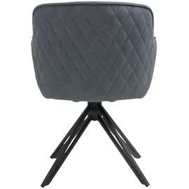 SAM Outillage Esszimmerstuhl Drehstuhl mit Armlehnen ocean schwarz Watson (2er Set)