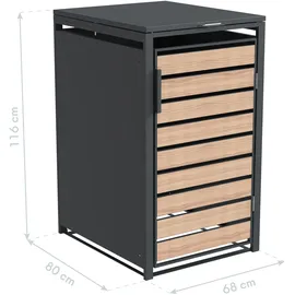 Westmann Mülltonnenbox Lacina 80 x 68 x 116 cm anthrazit