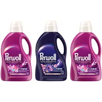 PERWOLL Flüssig-Set 3x 27 Waschladungen (81WL) 1x Black Blütenmeer & 2x Color Blütenrausch, Feinwaschmittel reinigt sanft und erneuert Farben und Fasern, mit Dreifach-Renew-Technologie