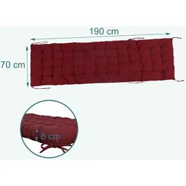 Relaxdays Bankauflage 190 x 70 x 8 cm rot 1 St.