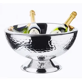 Edzard Sektkühler Capri, Edelstahl hochglanzpoliert, außen gemustert, ø 43 cm, H 24 cm