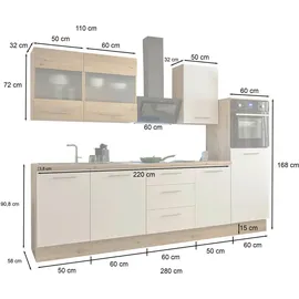 BASIC by Balculina Küchenzeile Capri 280 cm weiß