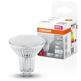 Osram LED Star Reflektor-Lampe PAR16 für Strahler und Spots in Tageslichtweiß (6500 K), klar, 50 mm Durchmesser, mit 4.3 W für 350 lm, GU10 Retr...