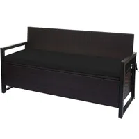 Mendler HWC-F39 3er Sitzbank 150 x 60 x 85 cm Braun