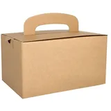 Papstar Lunch-Boxen Pappe eckig 12,5 cm x 15,5 cm x 22,5 cm 20 St. Braun
