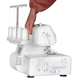 Gritzner - Kayser GRITZNER 788 Overlock Neue Version 2025 mit Fadenabschneider + LED Beleuchtung Black&White Edition mit Fadenschere und Overlockgarn