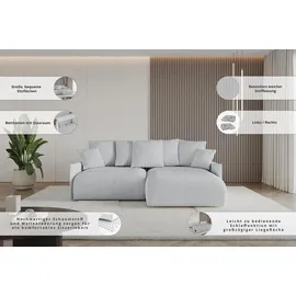 altdecor Ecksofa Cord 2-Sitzer Creme