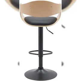 CLP Barhocker 2er Set mit Lehne Kingston, Barstühle gepolstert mit Kunstleder oder Stoffbezug, Tresenstühle höhenverstellbar