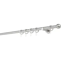 MYDECO 20mm,1-läufig,Rohr,Wandträger 6,5cm,Endstück ball Farbe: Edelstahl-Optik, Größe: 240cm