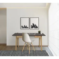 Woodman Schreibtisch »Peer«, im skandinavian Design, Tischbeine aus massiver Eiche Woodman smoke + eichefarben + dunkelbraun