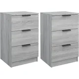 vidaXL Nachtschrank 2 Stk. 40 x 36 x 65 cm Grau