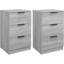 vidaXL Nachtschrank 2 Stk. 40 x 36 x 65 cm Grau